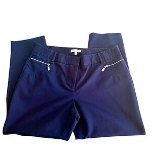Chaus New York Womens Blue Straight Leg Pants 14 Business Casual Career Timeless